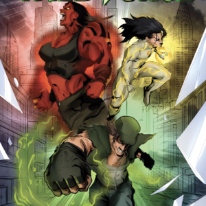 Wild Force issue 1 cover, featuring three heroes with red, yellow and green powers.